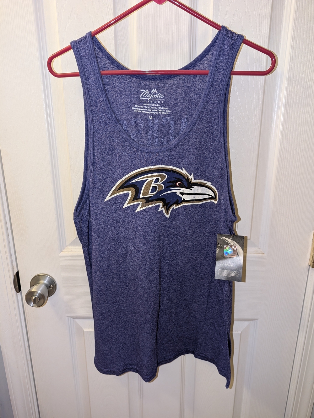 Baltimore Ravens  New With Tags Women's Sleeveless Majestic shirt Size Medium